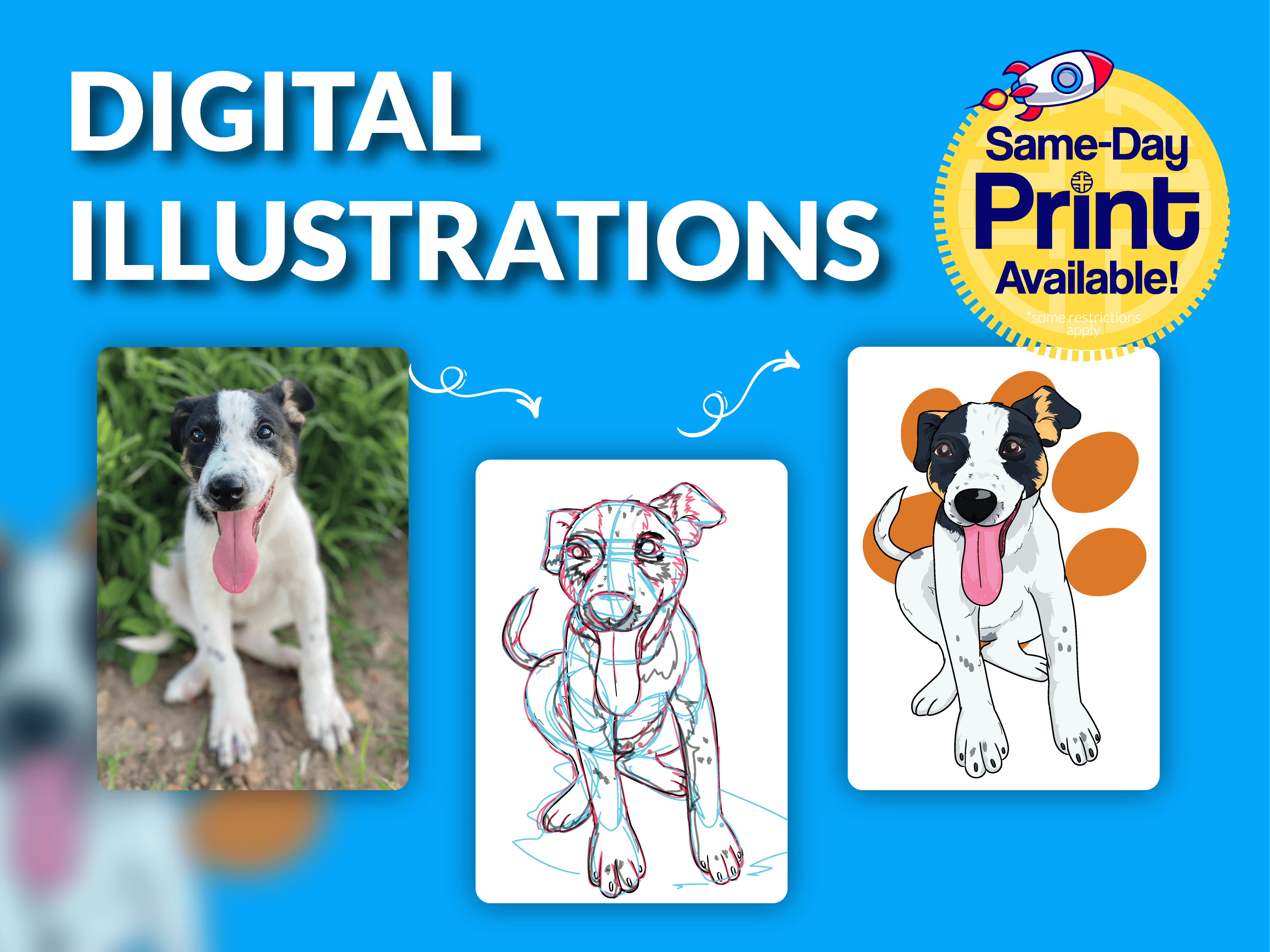 This image refers to our Digital Illustrations promotion with Same Day Print Available. To learn more about Digital Illustrations, feel free to check out the 'Services' section in the menu. Happy exploring!